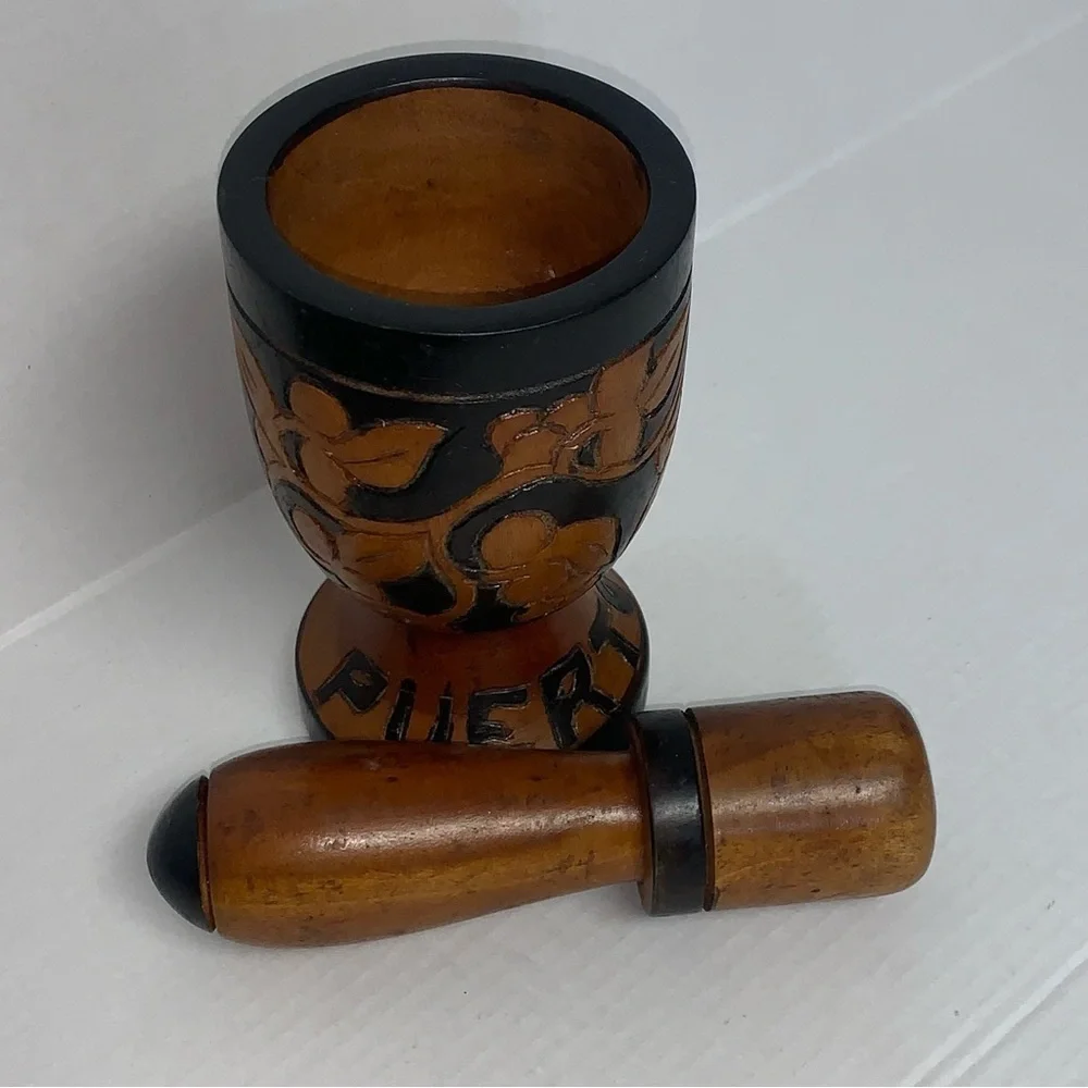 Hand Carved Pineapple Mortar and Pestle 6.5